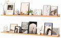 Heimlove Picture Ledge Shelf, Floating Shelves Set of 2, 72 Inches Long Large Picture Shelf for Wall with Ledge, Kids Bookshelf Wall Mounted for Living Room Bedroom Decor Books Photo Frames, Oak-Ruum Studio Home