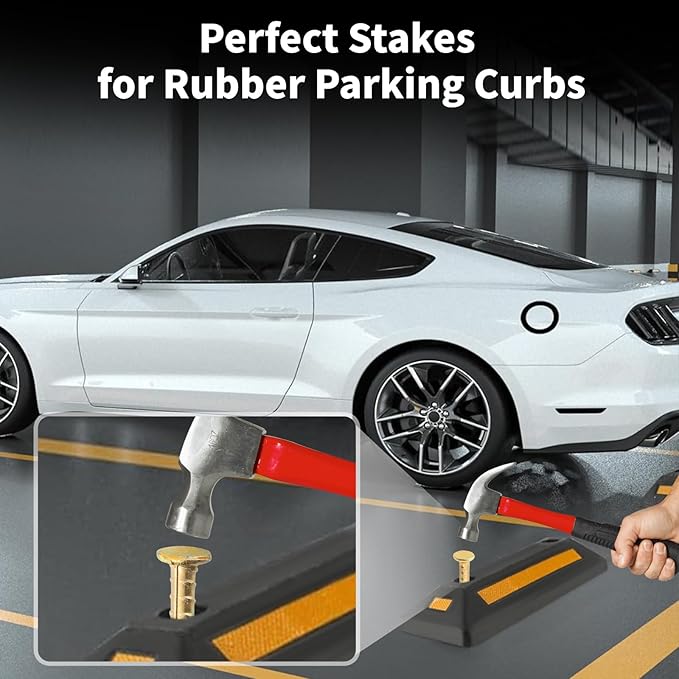 16 Inch Rebar Stakes 1/2 Inch Diameter Galvanized Steel Ground Anchors Heavy Duty Anchoring Spikes for Speed Bump, Parking Curb and Tent (10 Pack)-Ruum Studio Home