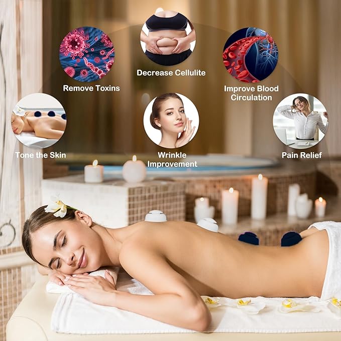 Silicone Cupping Therapy Sets 10pcs,Professional Vacuum Cupping for Myofascial Massage/Joint Pain/Anti Cellulite/Deep Muscle Relief & More(10pcs,Black)-Ruum Studio Home