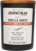 Journeyman Collection Candle, 15oz, Wooden Wick, Vanilla Amber, Large Painted Jar-Ruum Studio Home