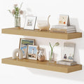 Dreamland 36 Inches Floating Shelves for Wall, 9.3" Deep Long Floating Shelves Set of 2, Large Display & Storage Shelf, Wall Shelf for Bathroom Bedroom Living Room Kitchen Office, Oak-Ruum Studio Home