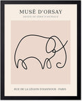 Poster Master Vintage Poster - Retro One Line Elephant Drawing Print - Elephant Art - Minimal Gift for Men, Women, Animal Lover - Abstract Wall Decor for Home, Office - 8x10 UNFRAMED Wall Art-Ruum Studio Home