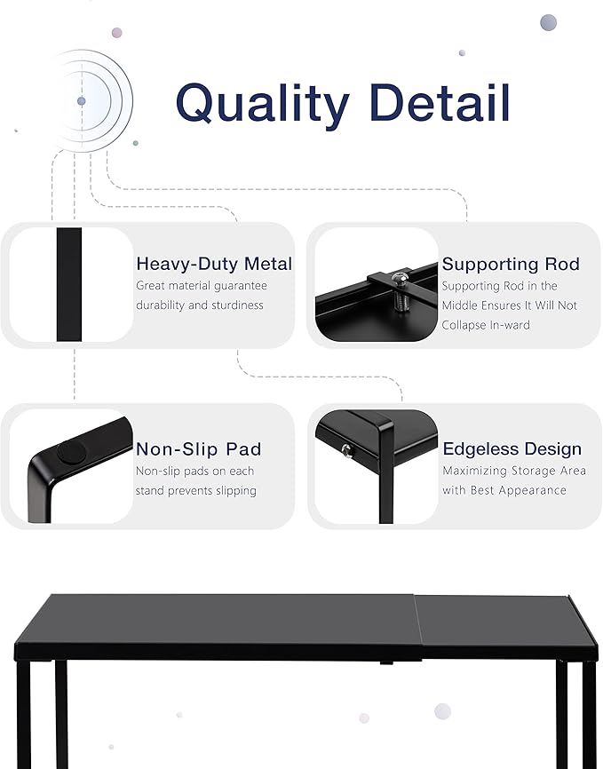Nxconsu Cabinet Shelf Expandable Organizer Riser Rack for Kitchen Pantry Cupboard Under Sink Countertop Home Organization Extra Storage Space Saver Heavy Duty Metal Edgeless Design Black-Ruum Studio Home