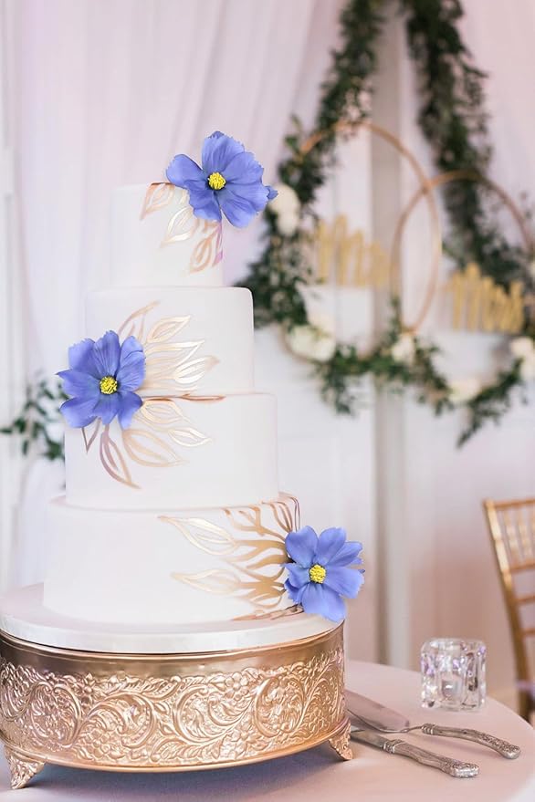 IPOPU Blue Flowers Artificial Cosmos 5PCS Fake Blue Wildflowers 24.5" Fake Daisies for Home Decor Indoor Faux Wild Flowers for Floral Arrangements Wedding Centerpiece-Ruum Studio Home