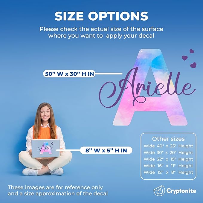 Custom Stickers Name Wall Decor I Personalized Name Sign for Room Decor | Multiple Custom Name & Initial I Decal for Baby Girl Nursery Decor I Nursery Wall Decal for Baby (A. Pink and Blue Sky)-Ruum Studio Home