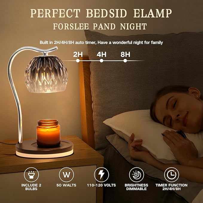 GEEZO Fragrance Candle Warmer Lamp，Electric Candle Warmer with Timer & Dimmer，Mom Christmas Birthday Gifts for Women, House Warming Gifts New Home Bedroom Decor-Ruum Studio Home