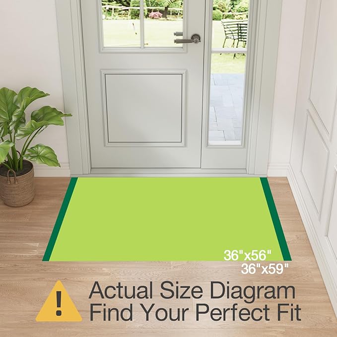LUMI Ultra Thin Door Mat for Entryway,36"x56" Low Profile Non Slip Rubber Backing Indoor Doormat, Easy Clean Welcome Entrance Mat for Inside House, Patio, Beige-Ruum Studio Home
