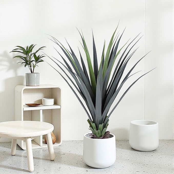 44inch Artificial Agave Plant Potted Plants Fake Agave Plant for Home Office Garden Indoor Outdoor Decoration (2PACK)-Ruum Studio Home