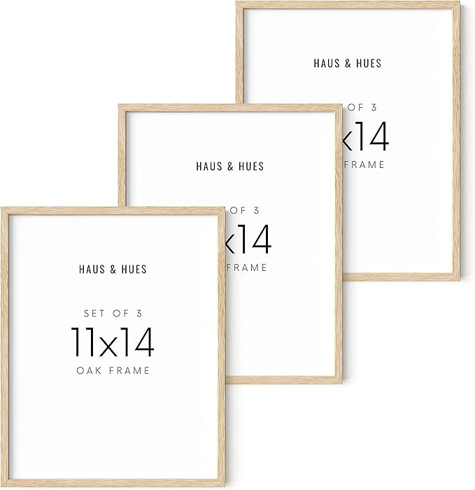 HAUS AND HUES Picture Frame, Beige Oak Wood, 11x14 inches, 3 Pack-Ruum Studio Home