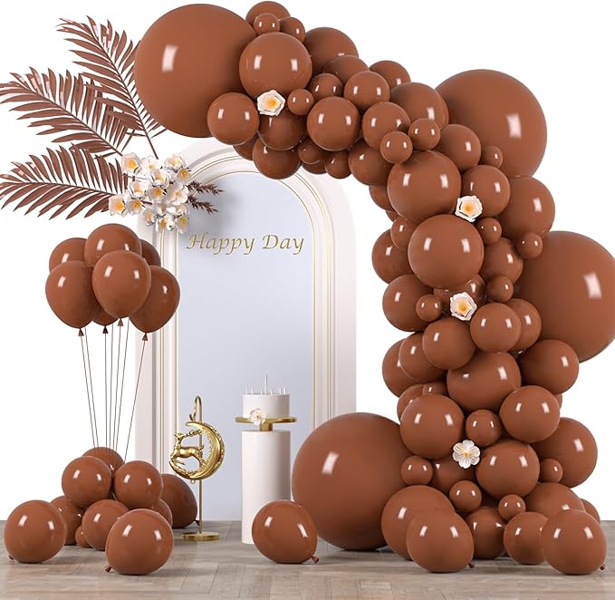 130pcs Coffee Brown Balloons Different Sizes 18" 12" 10" 5" Tan Latex Balloon Garland Arch Kit for Birthday Baby Shower Graduation Wedding Gender Reveal Anniversary Party Decorations-Ruum Studio Home