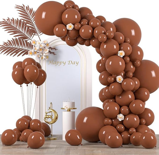 130pcs Coffee Brown Balloons Different Sizes 18" 12" 10" 5" Tan Latex Balloon Garland Arch Kit for Birthday Baby Shower Graduation Wedding Gender Reveal Anniversary Party Decorations-Ruum Studio Home