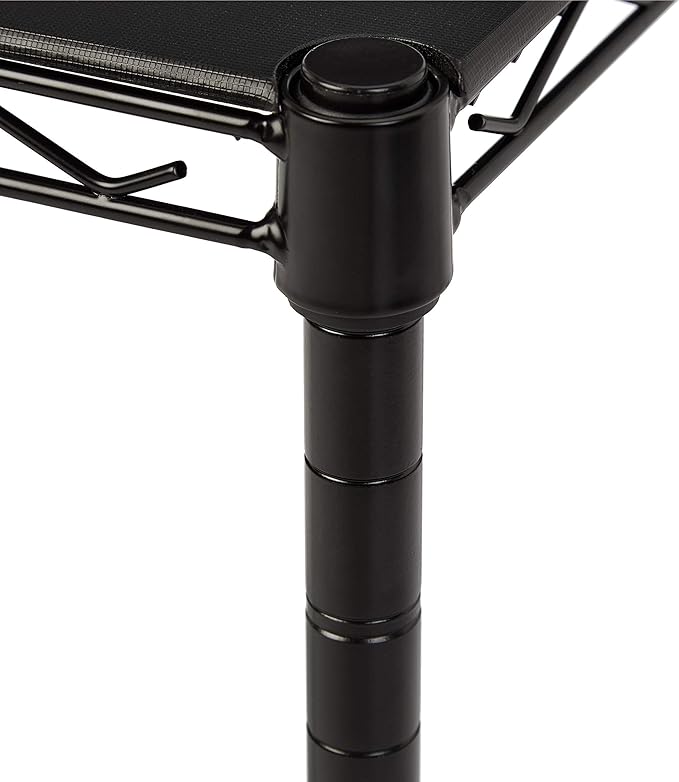 Amazon Basics 2-Shelf Stackable Storage, 13.3" D x 23.2" W x 22.2" H, Black-Ruum Studio Home