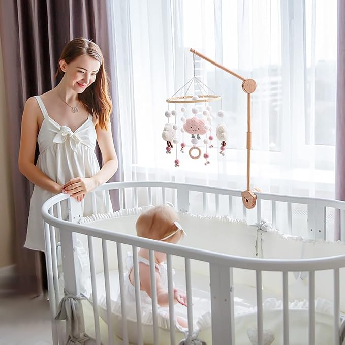 Baby Crib Mobile Arm,HBM Wooden Mobile Arm for Crib Mobile Hanger for Crib Baby Girl Nursery Decor-Ruum Studio Home