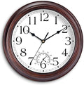 8.5 Inch Outdoor Wall Clock with Thermometers, Vintage Silent Wall Clocks Battery Operated, Retro Non-Ticking Clock Decorative for Living Room, Patio, Kitchen, Office, Bathroom, Bedroom(Bronze)-Ruum Studio Home