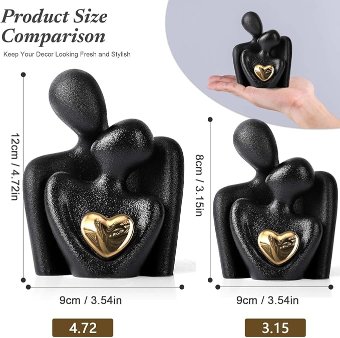 XMGZQ Mini Couple Statue Tv Stand Decor Items for Living Room Home Decor,Bedroom Decor for Couples Sculpture for Anniversary Wedding,Love Gifts for Couples 2025,Knick Knacks for Shelves-Ruum Studio Home