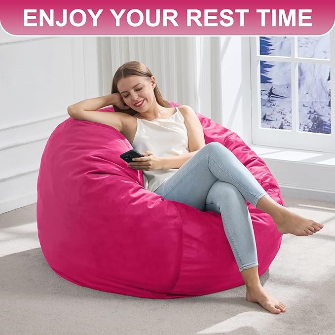 Hobestluk 3FT Bean Bag Chair Giant Bean Bag Chairs for Adults Large Bean Chairs with Removable Cover, Beanbag Chair with Filler, Adult Bean Bag Chairs for Living Room, Bedroom-Ruum Studio Home