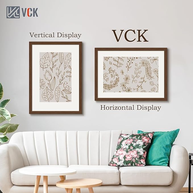 VCK 20x28 Picture Frame 3 Pack, Brown Wood Poster Frame with Exclusive Wood Grain, Wall Mounting Hanging-Ruum Studio Home