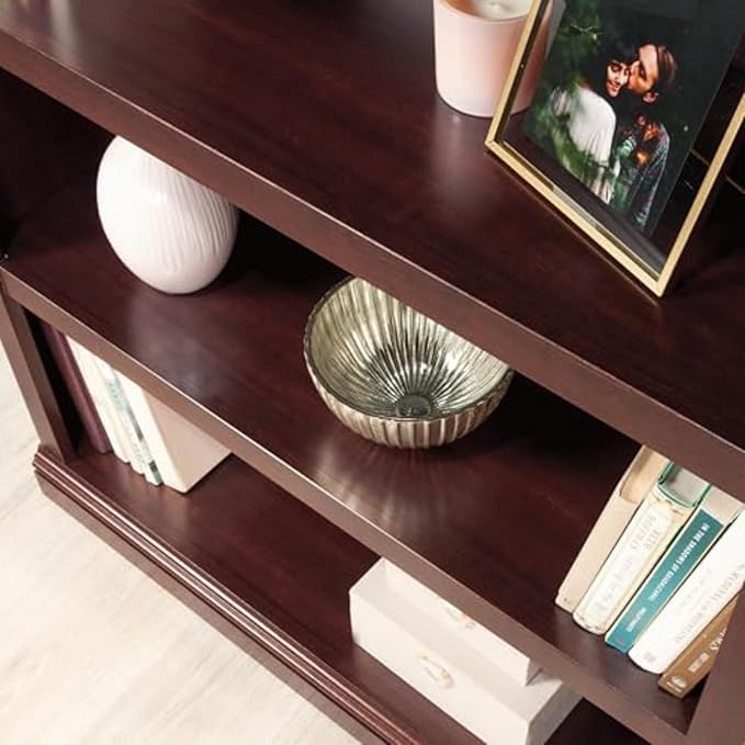 Sauder Miscellaneous Storage 3 Bookcase/Book Shelf, L: 35.28" x W: 13.23" x H: 43.78", Select Cherry finish-Ruum Studio Home
