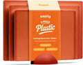 SMIRLY Plastic Cutting Board Set with Holder 3 Pieces, Non-Slip Dishwasher Safe Chopping Boards for Kitchen, Orange-Ruum Studio Home