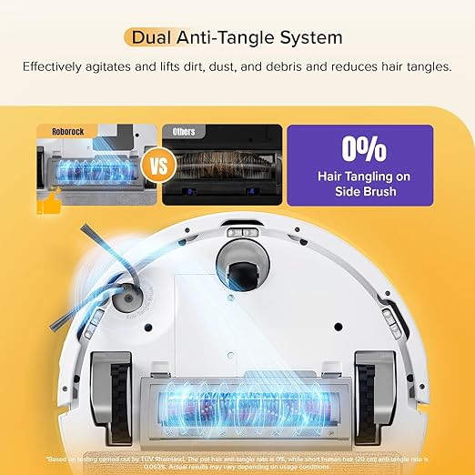roborock Q7 M5 Robot Vacuum and Mop Combo, 10,000Pa HyperForce Suction, Robotic Vacuum Cleaner, Dual Anti-Tangle System, APP-Controlled Mopping, LiDAR Navigation, for Pet Hair and Carpet, White-Ruum Studio Home