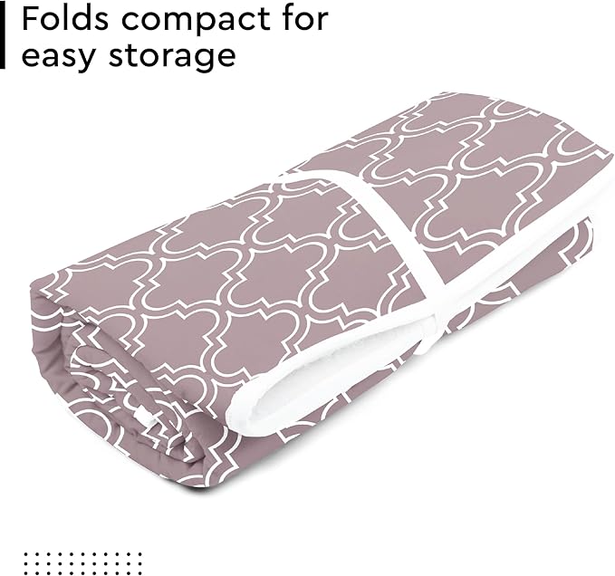 Encasa Homes Ironing Mat/Pad (Large 48"x28") with 3mm Padding & Silicone Iron Rest for Steam Pressing on Tabletop or Bed - Heat Resistant, Portable, Quilting & Travel Blanket - Mauve Tiles-Ruum Studio Home