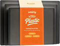 SMIRLY Plastic Cutting Board Set 3 Pieces, Non-Slip Dishwasher Safe Chopping Boards for Kitchen, Dark Grey-Ruum Studio Home