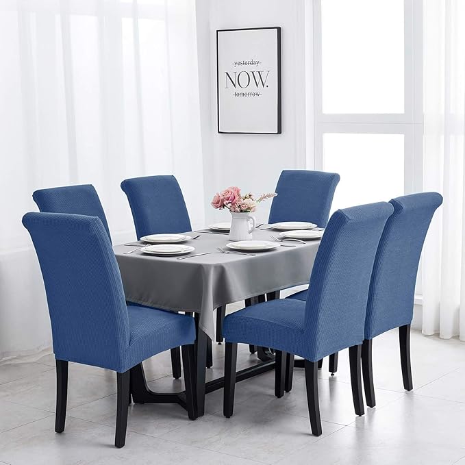 Joccun Chair Covers for Dining Room Set of 6, Dining Chair Slipcovers Stretch Dining Room Chair Covers Seat Protector,Washable Parsons Chair Cover for Home,Banquet(Riverside,6 Pack)-Ruum Studio Home