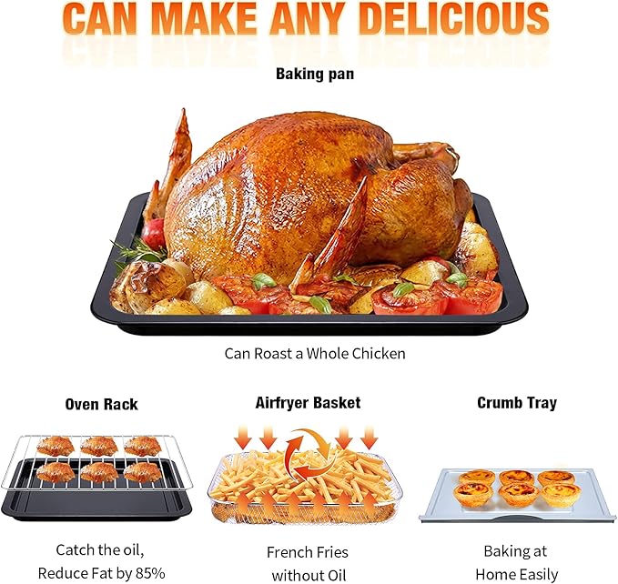 Air Fryer, Geek Chef Convection Air Fryer Toaster Oven, 4 Slice Toaster Airfryer Countertop Ovens, Electric Hot Ovens Oilless Cooker, Accessories & E-Recipes Included, ETL Listed, 16QT-Ruum Studio Home
