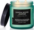 M&SENSE Sandalwood Jasmine Scented Candle, 11.6oz 70 Hours Burn Time Clean Non Toxic Natural Soy Wax Candle 2 Cotton Wick Home Decor for Mothers Day & Bathroom Bedroom-Ruum Studio Home