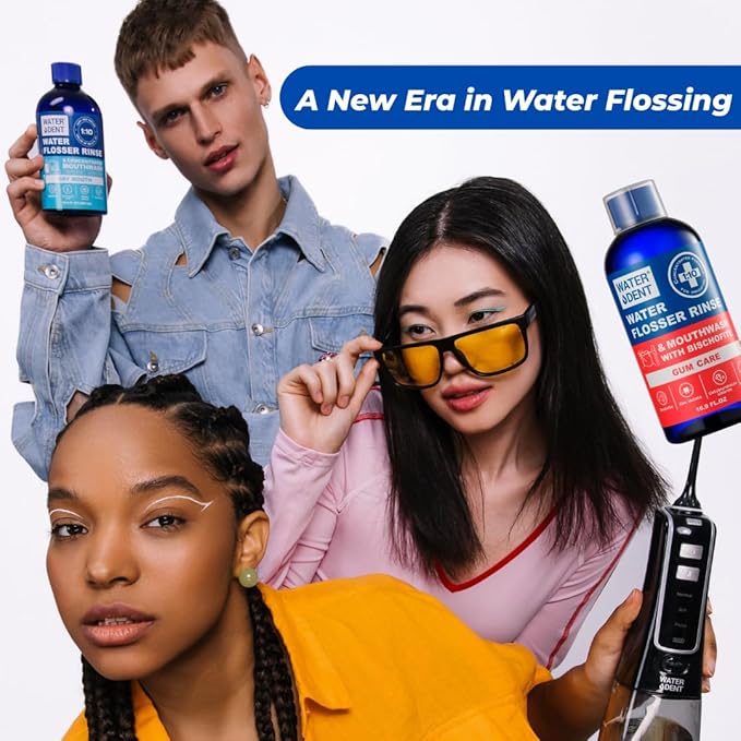 Concentrated Water flosser Rinse & mouthwash | Add to Oral irrigator | Mint Flavor | Alcohol and Fluoride Free. Made in USA | Pack of 2 = 33.8 fl.oz-Ruum Studio Home