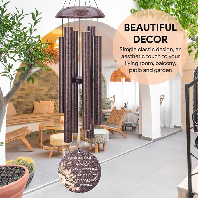 Personalized Wind Chimes, Sympathy Wind Chime, in Loving Memory for Loss of Loved Dad/Mom, Metal Large Memorial Condolences Gifts, Remembrance Wind Chimes for Loss of Loved One-Ruum Studio Home