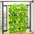 8 Pockets Vertical Planters,Wall Mounted Plastic Plant Grow Pots,Wall Pocket Planters for Indoor,Outdoor,Balcony,Garden Decoration,Light Green-Ruum Studio Home