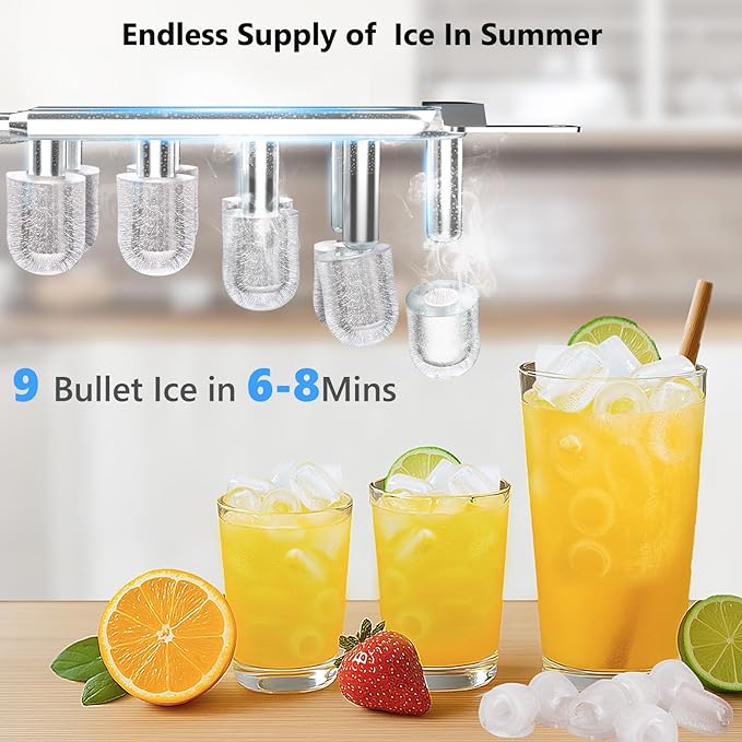 Water Dispenser with Ice Maker Function, Top Loading Hot and Cold Water Cooler for 5 Gallon Bottle - Includes Child Safety Lock - Water Machine for Home, Office, Garage - White-Ruum Studio Home
