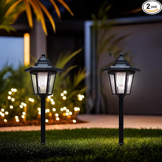 Solar Pathway Lights, 2 Pack, Waterproof LED for Outdoor Walkway, Yard, Garden, Landscape – Great Gardening Gift for Mom, Grandma, Women(Corridor Pathway Lights)-Ruum Studio Home