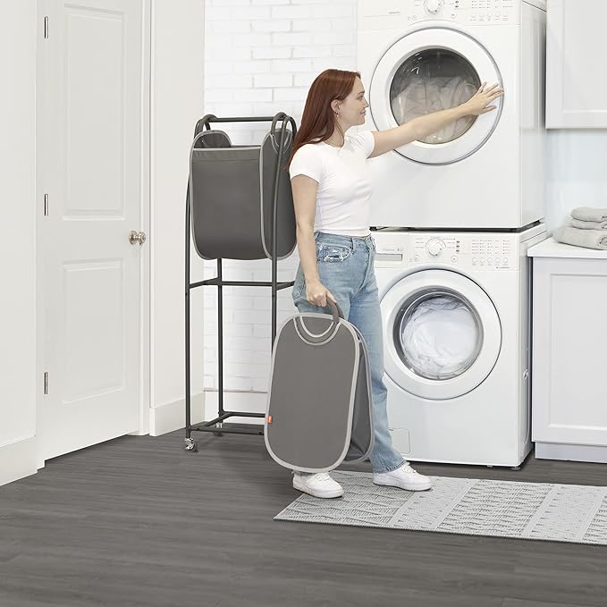Neatfreak - 2 Tier Laundry Sorter - Laundry Hamper With Wheels & 2 x Laundry Basket Tote Bags For Dirty Clothes, Towels, Blankets, Bathroom Storage & Laundry Room Organization-Ruum Studio Home