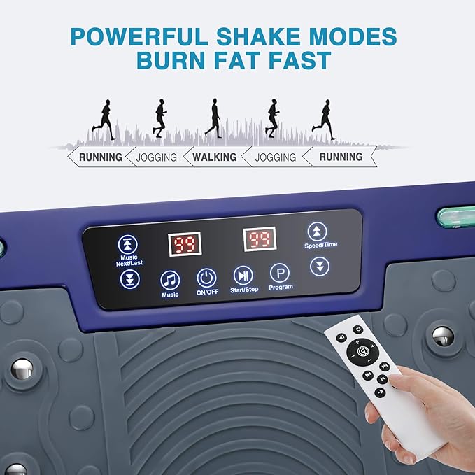 Vibration Plate Exercise Machine - Whole Body Workout Vibration Platform Lymphatic Drainage Machine for Weight Loss Home Fitness with Resistance Bands Remote-Ruum Studio Home
