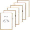 HAUS AND HUES 16x24 Picture Frames - Set of 6, Natural Oak Wood, Beige, 16x20 in, Rectangular, Wall Mount, Minimalist, Eco-friendly Material-Ruum Studio Home