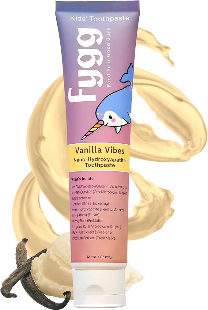 Nano Hydroxyapatite Toothpaste (Vanillia Vibes) | Vanilla Kids Tooth Paste with Prebiotics (4 Oz) | Natural & Fluoride-Free | Proprietary Enamel Remineralizing & Repair | Dentist Formulated-Ruum Studio Home