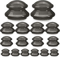 Geiserailie 16 Pcs 4 Sizes Cupping Therapy Set Silicone Cupping Massage Cups Professional Chinese Therapy Cup Vacuum for Body Muscle Nerve(Onyx)-Ruum Studio Home