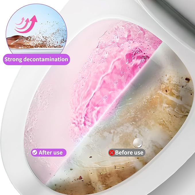 Toilet Bowl Cleaner-Cute Dinosaur-Shaped Toilet Bowl Cleaner Bottle Automatic Bathroom Toilet Tank Cleaner Easy-To-Use Septic Safe Toilet Cleaner in Bottle with Peach Scent (1, pink)-Ruum Studio Home