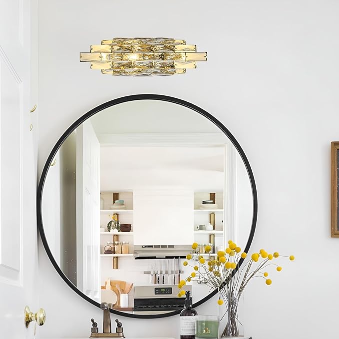 Modern Gold Crystal Wall Sconce Light Fixtures, Wall Mount Lamps for Bedroom Living Room Bathroom Vanity Mirror-Ruum Studio Home