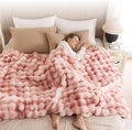 Cozy Faux Fur Throw Blanket for Couch-Warm Fuzzy Throw Blanket, Soft Plush Thick Bubble Blankets for Bedroom and Living Room, Furry Luxury Blanket, 60 x 80, Tie-Dye Pink-Ruum Studio Home