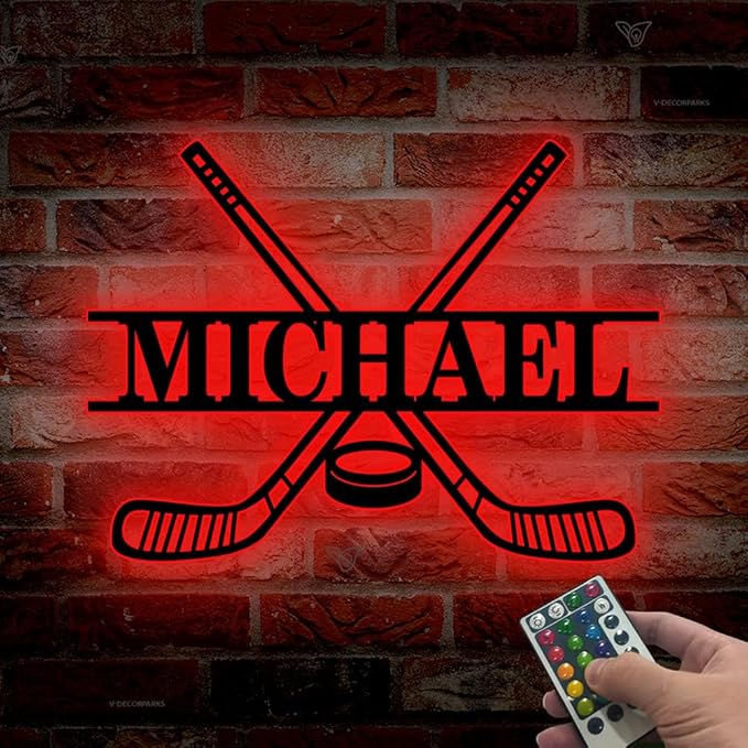 Custom Field Hockey LED Wall Sign – Personalized Name Sign Light Up, Sports Neon Signs For Wall Decor, Field Hockey Decor for Girls, Players, Fans, Teams-Ruum Studio Home