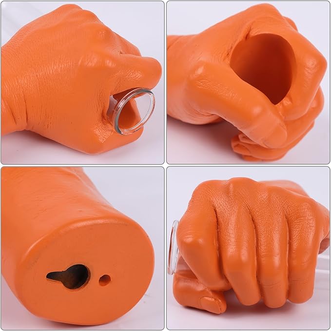 Orange Wall Sculptures, Hand Vases Home Decor, Wall Mount Art Sculpture, Unique Wall Art Statue, Funky Flower Vase Decorations, Modern Eclectic Hanging Decor,Glass Test Tube Vase (Orange)-Ruum Studio Home