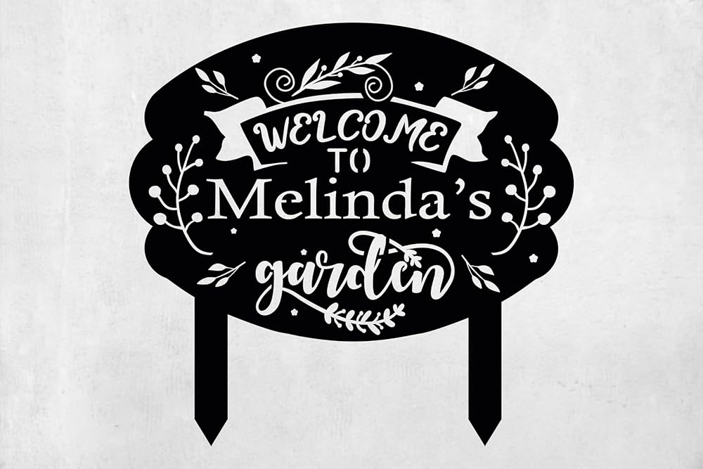 Personalized Metal Garden Sign with Stake, Custom Garden Decor for Outdoor, Custom Family Name Sign, Patio Decorations, Lawn Art, Farmhouse Decorative, Housewarming Gift (CstmDesign10)-Ruum Studio Home