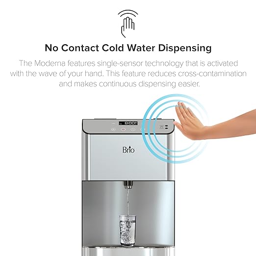Brio 700 Series Moderna 3-Stage Filter Reduces PFAS & MicroplasticsTouch-Less Countertop Bottle-Less POU Tri-Temperature Digital Water Cooler Dispenser-Ruum Studio Home