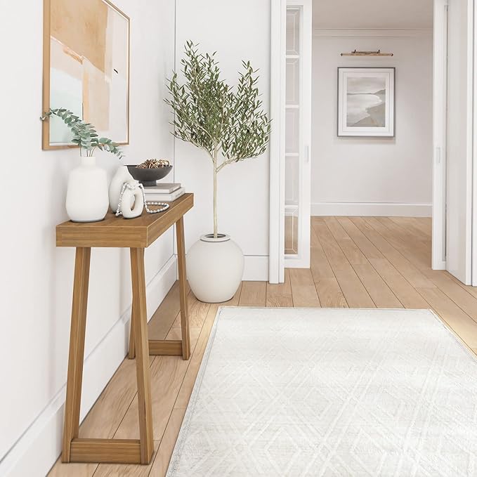 Plank+Beam Solid Wood Console Table, 36 Inch, Sofa Table, Narrow Entryway Table for Hallway, Behind The Couch, Living Room, Foyer, Easy Assembly, Pecan-Ruum Studio Home