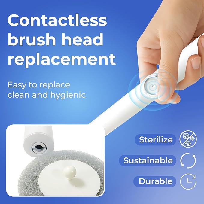 Disposable Toilet Brush&Holder with 18pcs Refills Pads, Toilet Cleaning Kit System,Toilet Bowl Cleaner Wand Holder and Set (1 Wand+1 Caddy+18 Refills)-Ruum Studio Home