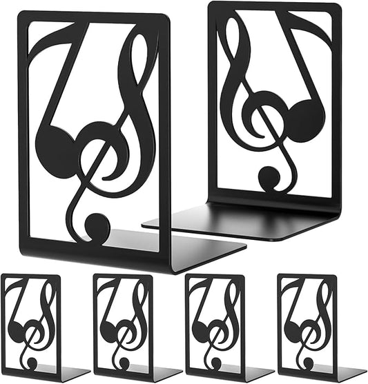 Book Ends for Shelves and Heavy Books - Metal Bookends Black 3 Pair, Shelf Holder Home Decorative, Stoppers for Kitchen Cooking Lover Gifts-Ruum Studio Home