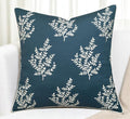 VAGMINE Embroidered Leaves Throw Pillow Cover - 20x20 Inches Square - 100% Cotton Teal Decorative Cushion Cover - Luxurious Embroidery Pattern - Vibrant Boho Accent for Sofa, Bed, Chair, Living Room-Ruum Studio Home